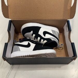 Jordan Kids Black, White, and Gray Sneakers